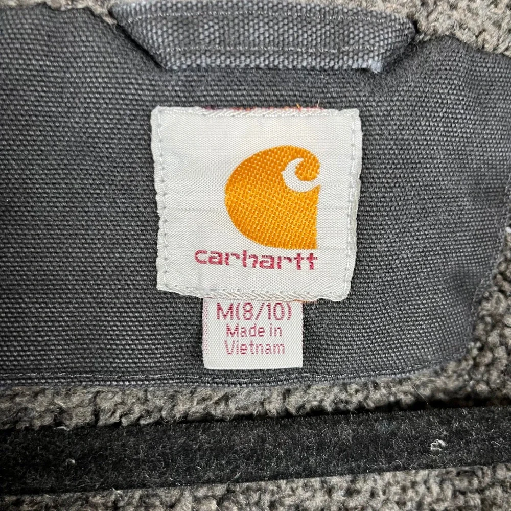 Carhartt 100815001 Womens Hooded Jacket Sherpa Lined Black Work Coat Size M 8/10 - Picture 4 of 10